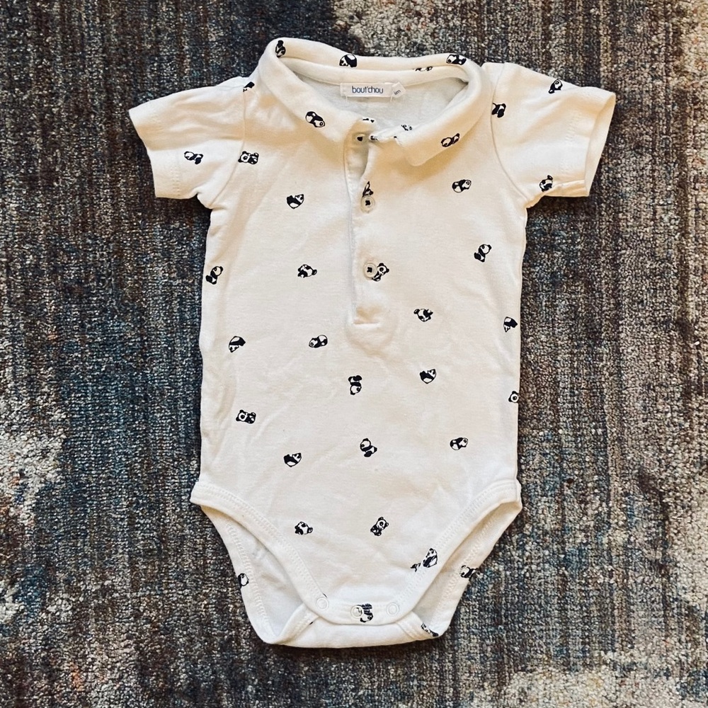 LIKE NEW cute French onesie with baby pandas 🐼